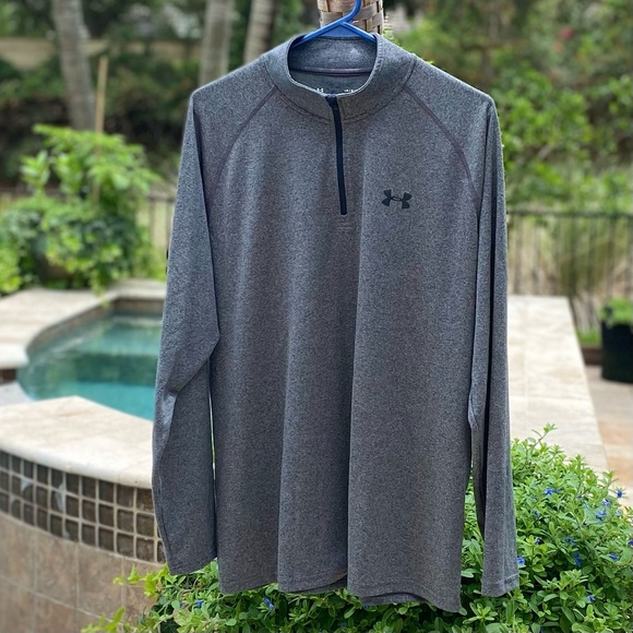 NWOT Under Armour Grey Jacket Mens’ Large Half-zip Carbon Heather - Picture 3 of 10